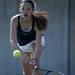 Saline #3 doubles partner Alicia Patel runs to hit a ball in the match against Huron on Saturday, April 27. Daniel Brenner I AnnArbor.com